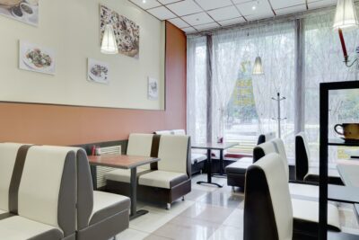 Cafe Interior With Leather Booths