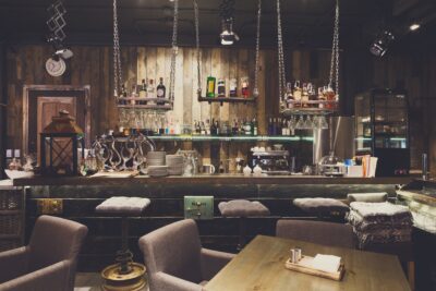 Interior of cozy restaurant