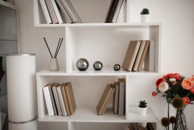  white book shelves