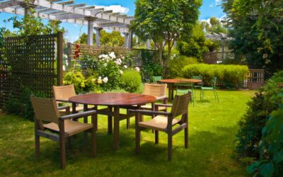 Dining Table set in Garden