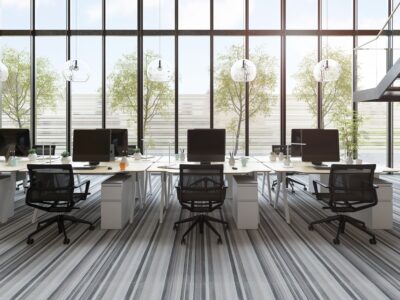 Interior modern open space office 