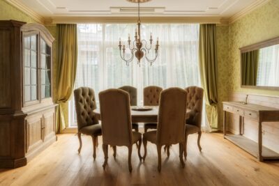 round table and chairs in classic interior