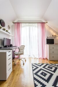  room with white funiture
