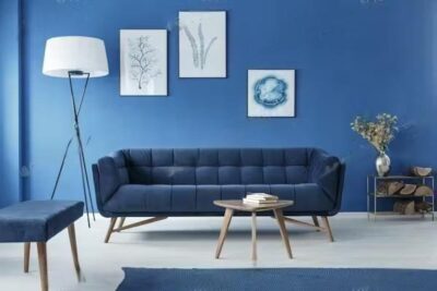 Custom Sofa Biru Modern